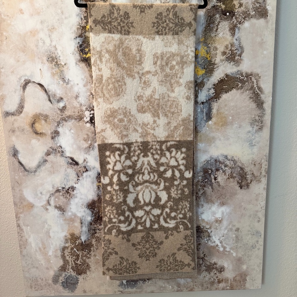 Anthropologie Beige pattern Knit Scarf